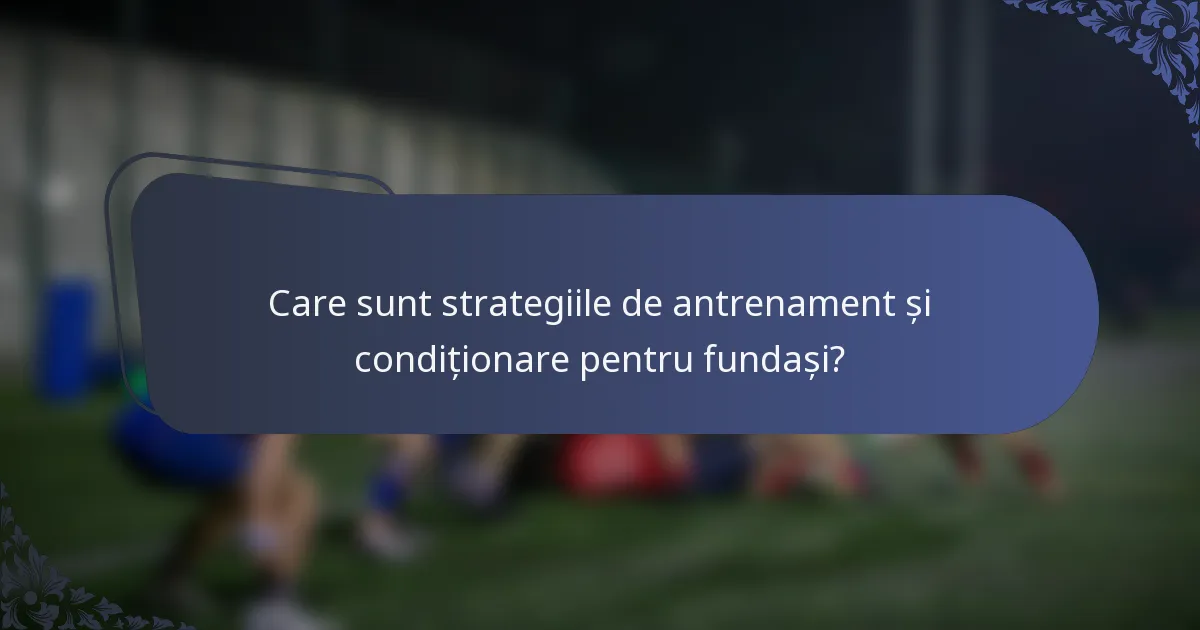 Care sunt strategiile de antrenament și condiționare pentru fundași?