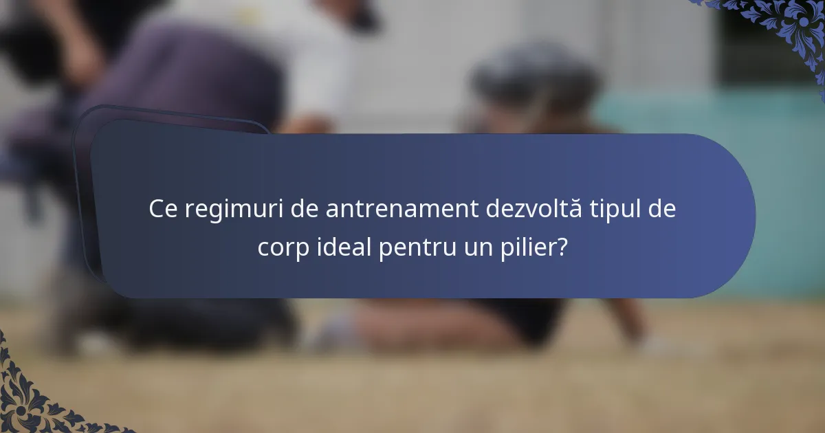 Ce regimuri de antrenament dezvoltă tipul de corp ideal pentru un pilier?