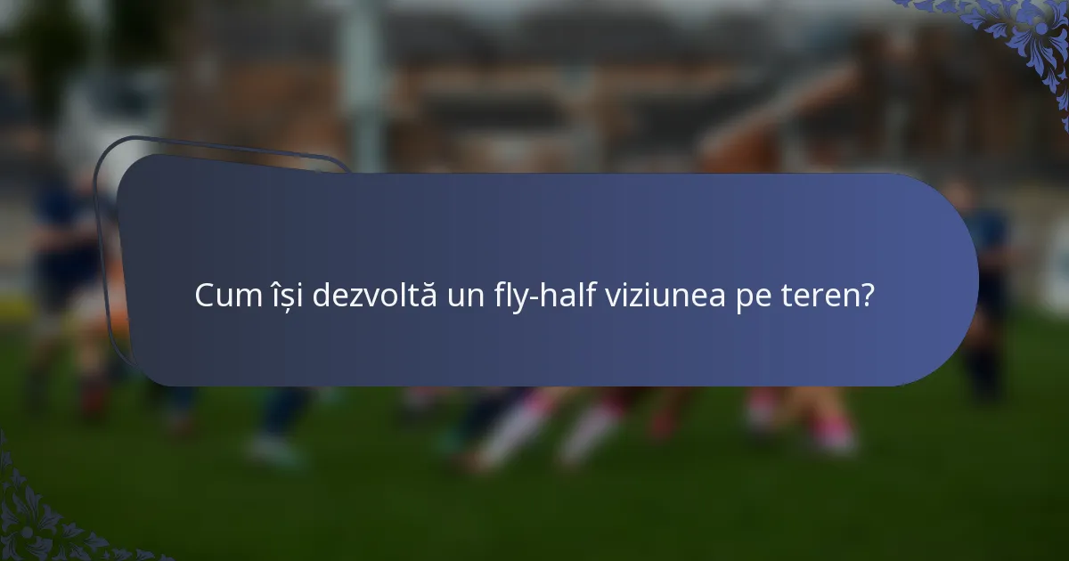 Cum își dezvoltă un fly-half viziunea pe teren?