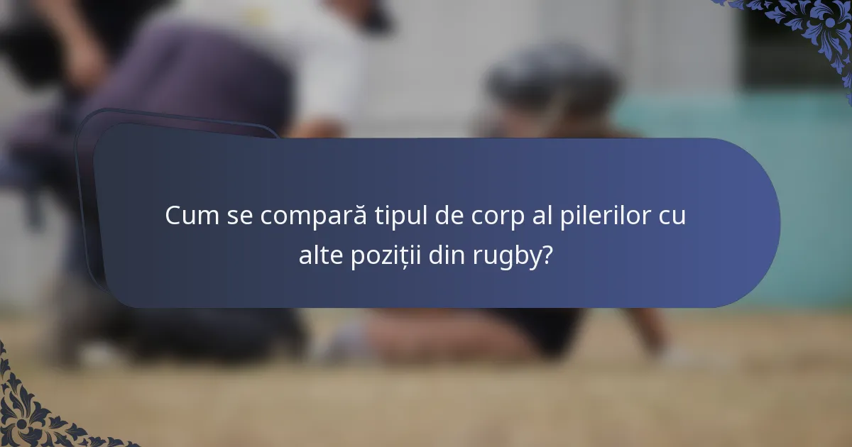 Cum se compară tipul de corp al pilerilor cu alte poziții din rugby?