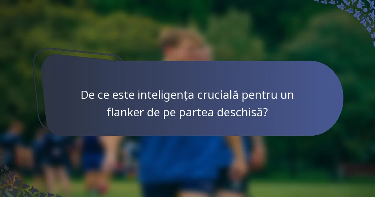 De ce este inteligența crucială pentru un flanker de pe partea deschisă?