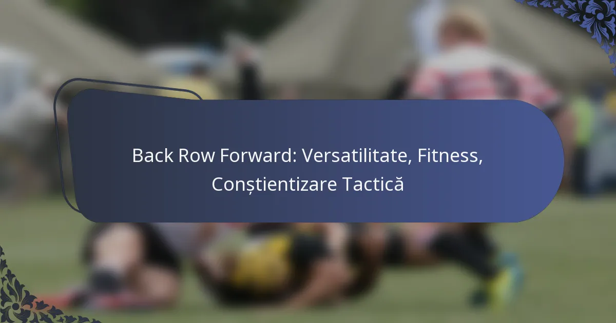 Back Row Forward: Versatilitate, Fitness, Conștientizare Tactică