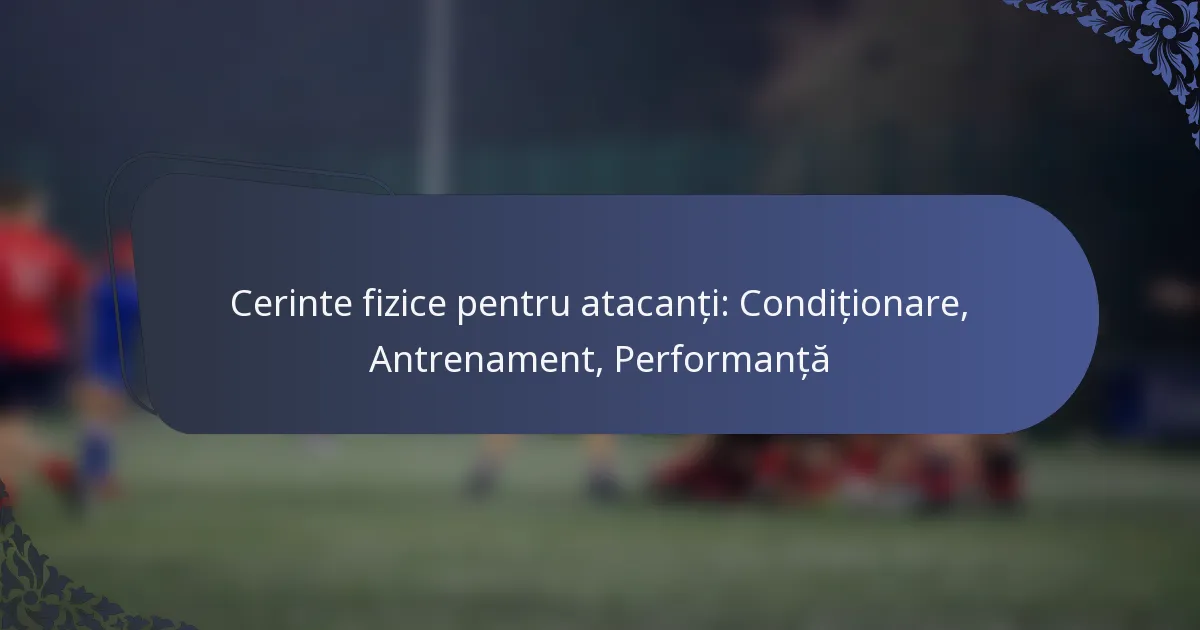 Cerinte fizice pentru atacanți: Condiționare, Antrenament, Performanță