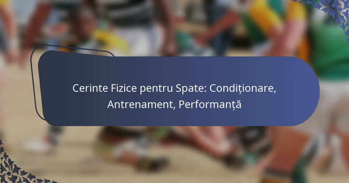 Cerinte Fizice pentru Spate: Condiționare, Antrenament, Performanță
