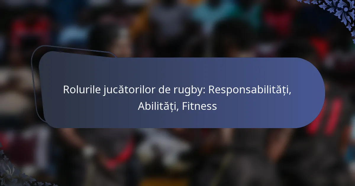 Rolurile jucătorilor de rugby: Responsabilități, Abilități, Fitness