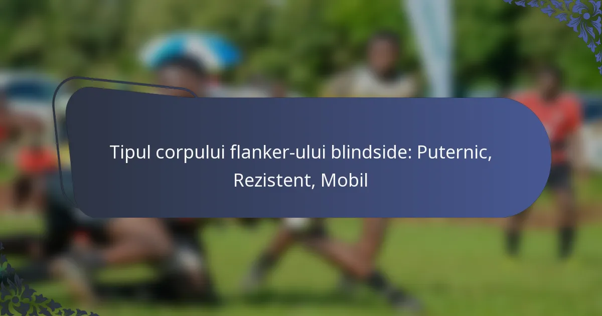 Tipul corpului flanker-ului blindside: Puternic, Rezistent, Mobil