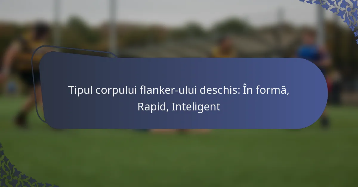 Tipul corpului flanker-ului deschis: În formă, Rapid, Inteligent