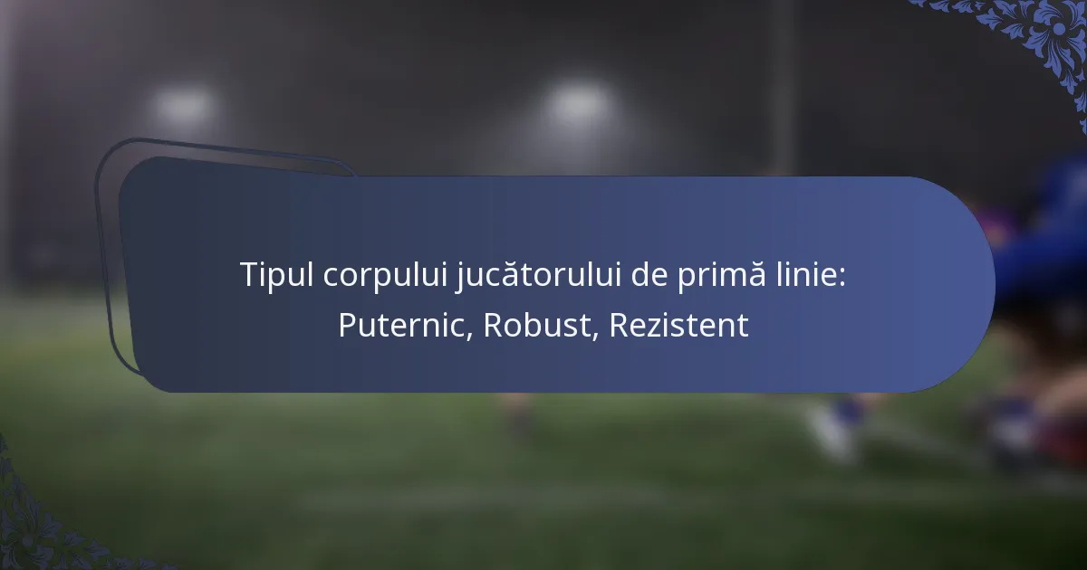 Tipul corpului jucătorului de primă linie: Puternic, Robust, Rezistent